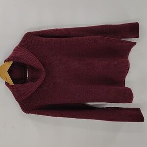 Madison Grey Sweater Medium  Maroon Cowl Neck